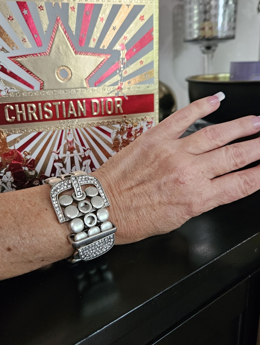 Vintage Premier Designs Rhinestone Silver Buckle Bracelet - EUC - Picture 11 of 11